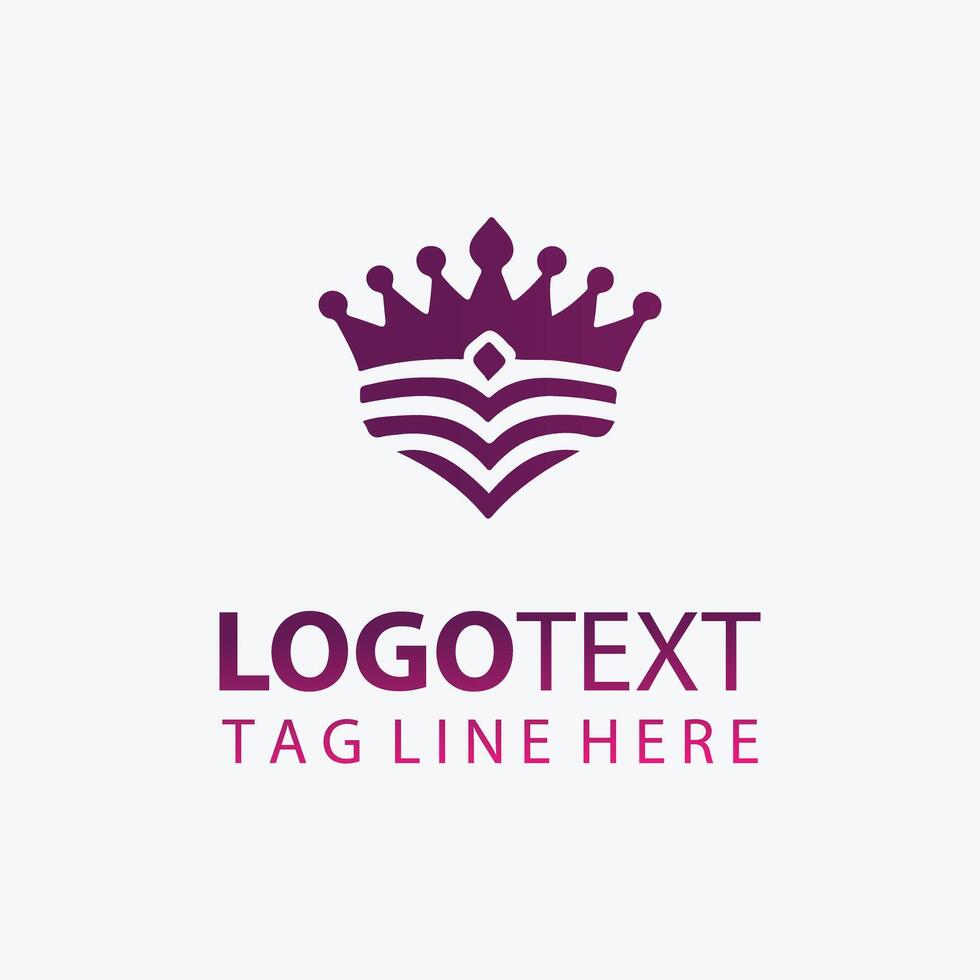 Pink Crown Logo with Heart vector