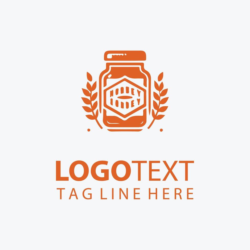 Rustic Jar of Sweet Honey Logo vector
