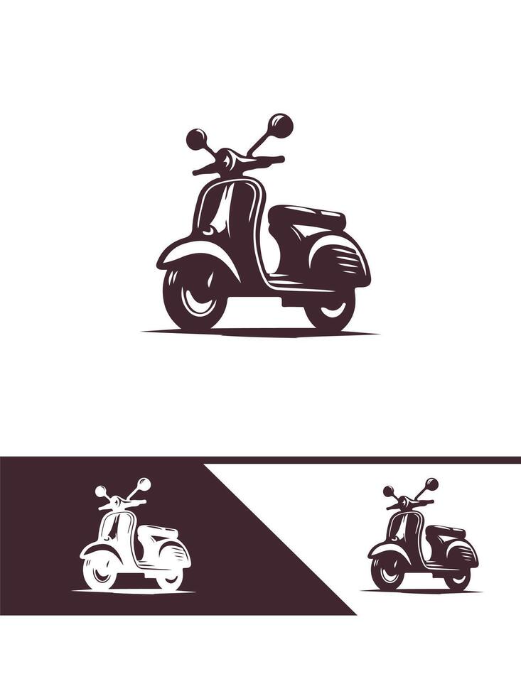 Classic Scooter Rider in Retro Style vector