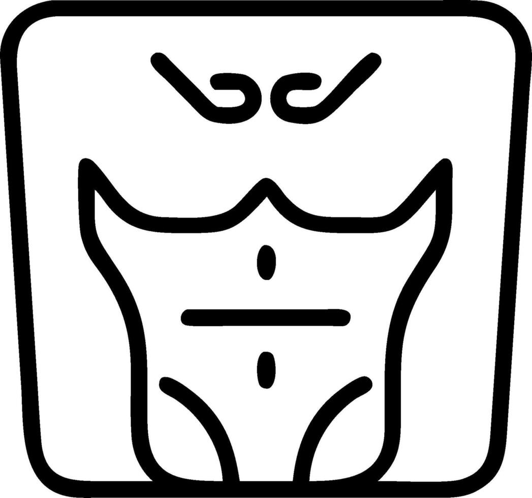A black and white outline of a man's torso vector