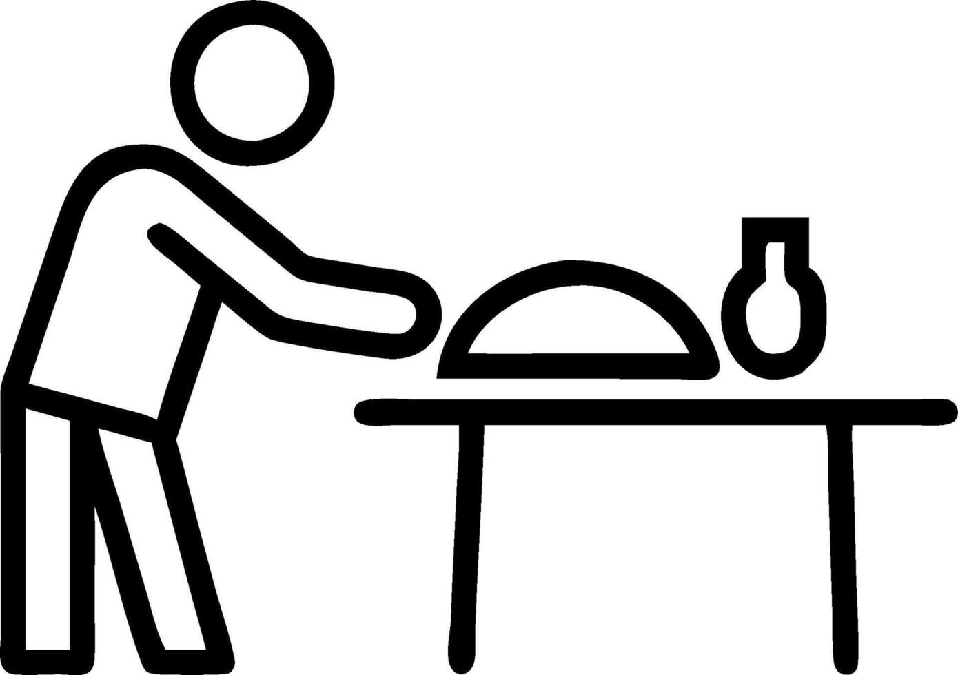 A man is preparing food on a table vector