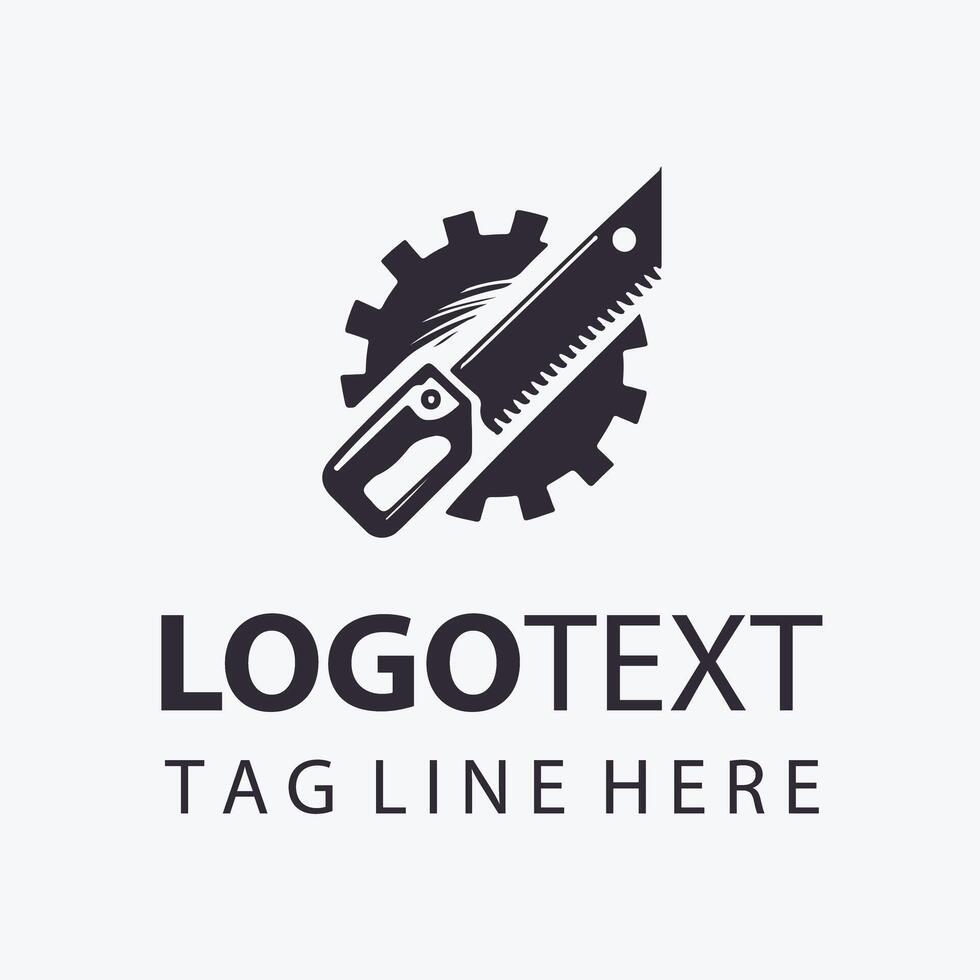 Crossed Saw and Knife Logo vector