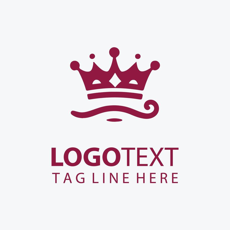 Elegant Crown and Laurel Wreath Logo Design vector