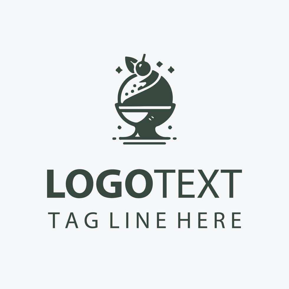 Delicious ice cream cone logo vector