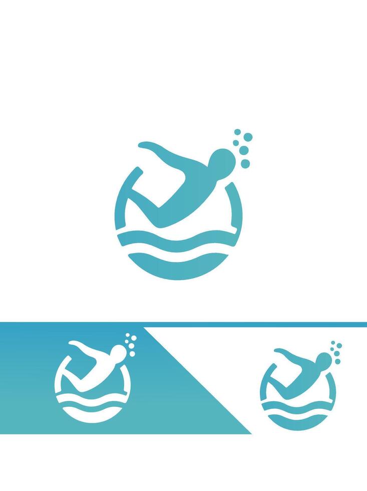 A logo for a swimmer in the water vector