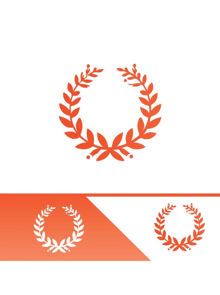 A laurel wreath logo design vector