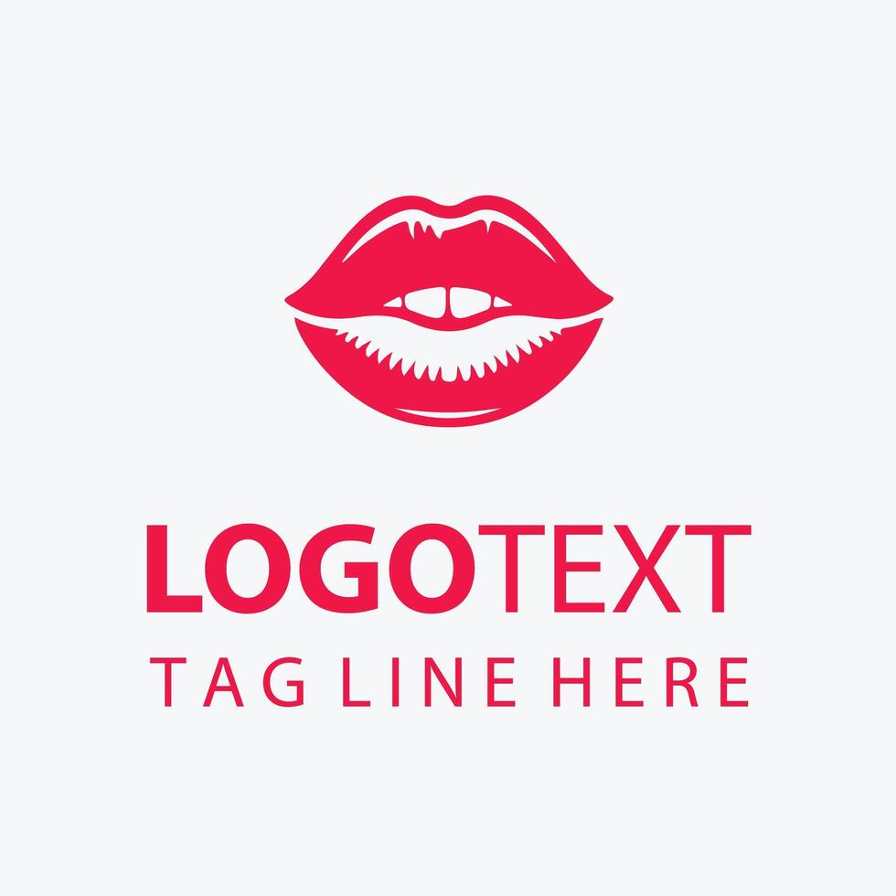 PrintRed Lips Logo with a Fierce Bite vector