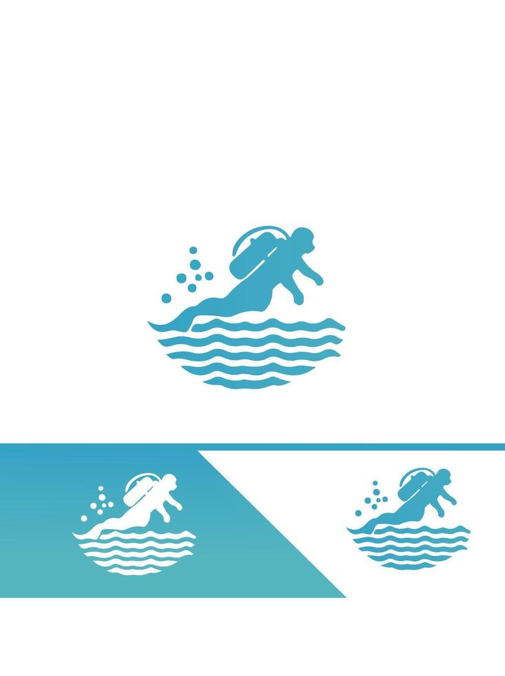 A logo for a diving company vector
