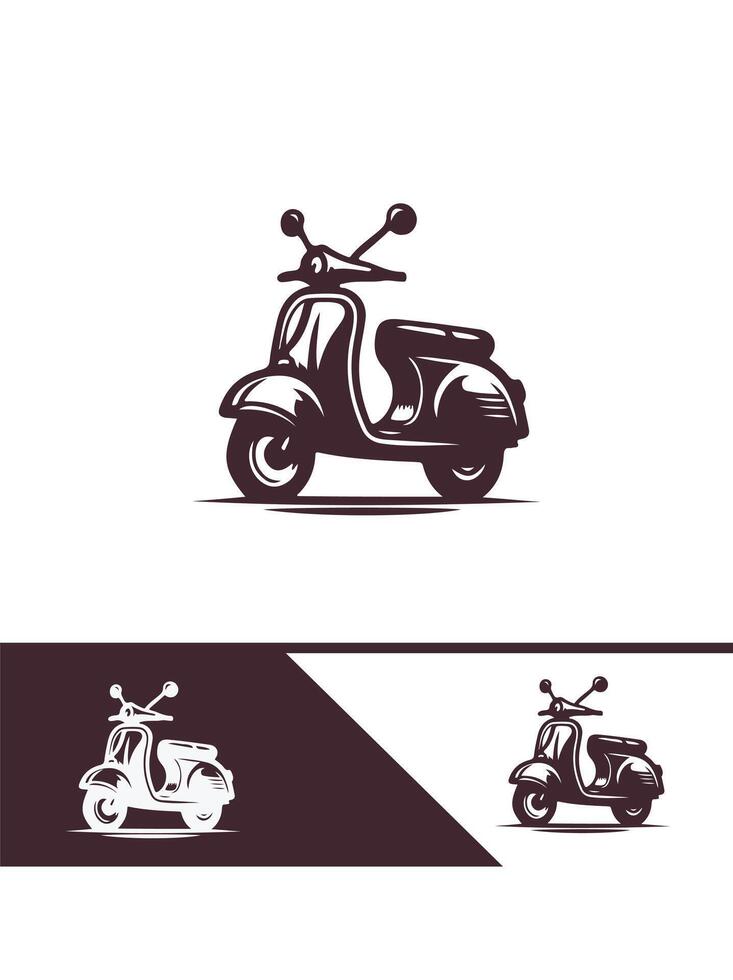 Retro Scooter Delivery Logo Classic and Convenient vector