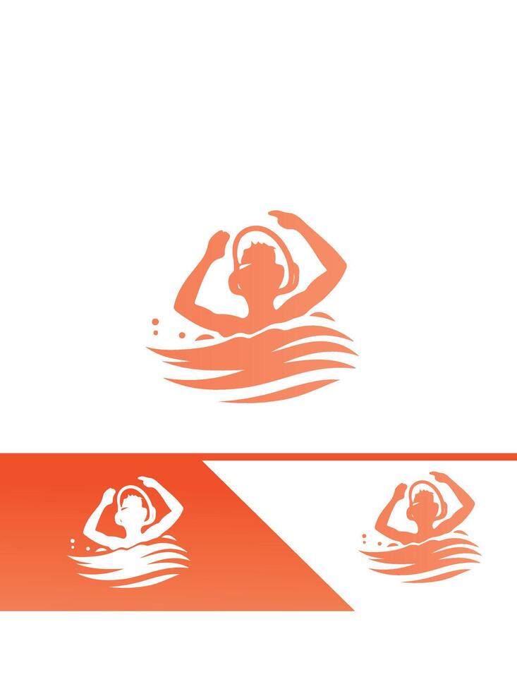 Logo design for a swim school vector