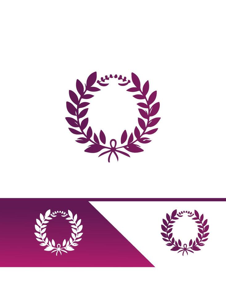 A laurel wreath logo design vector