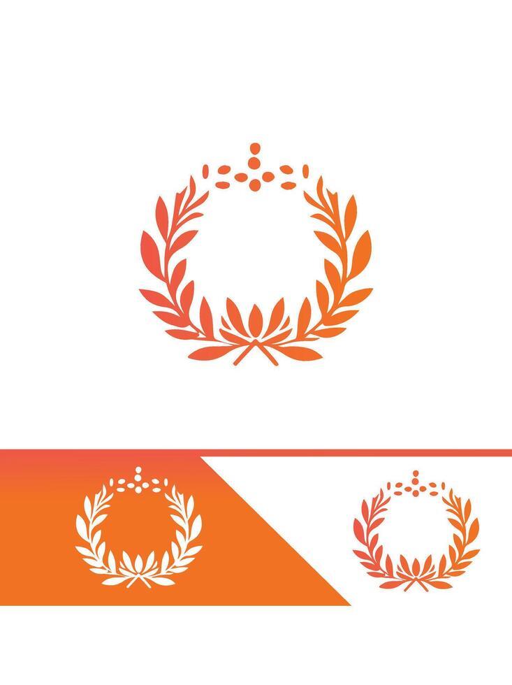 A laurel wreath logo design vector