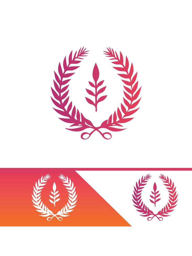 A laurel wreath logo and a laurel wreath design vector