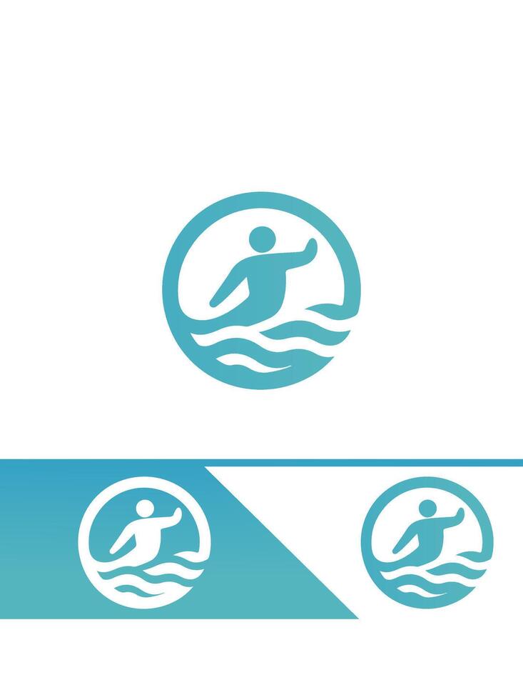 A logo for a swimmer in the water vector