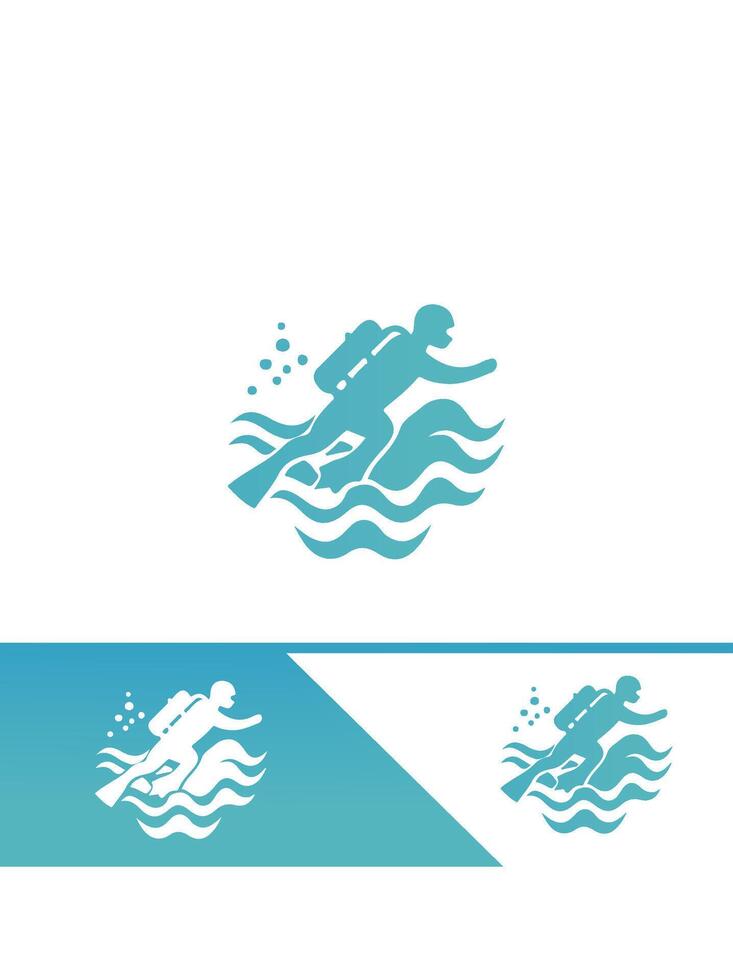 A logo for a diving company vector