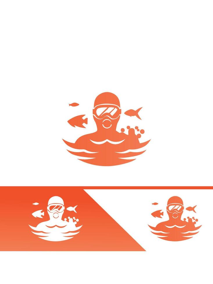 Logo design for a swimmer vector