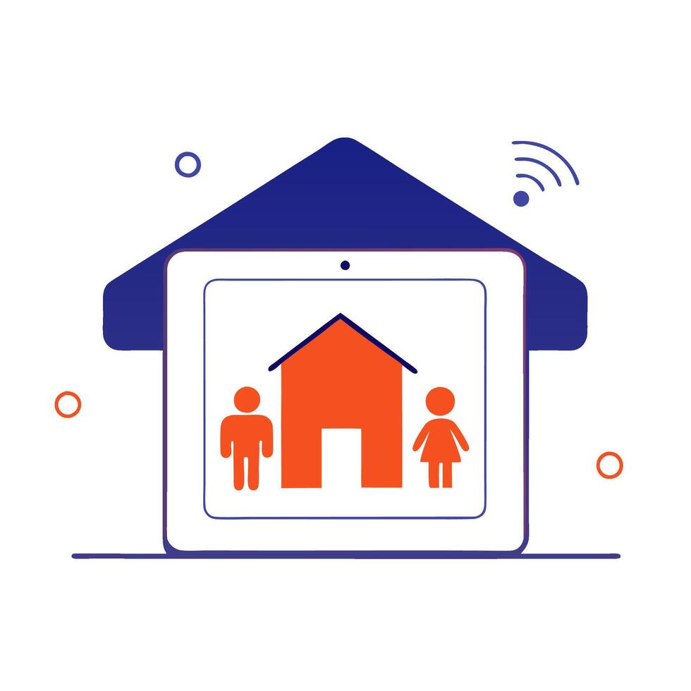 Home automation with smart home devices vector