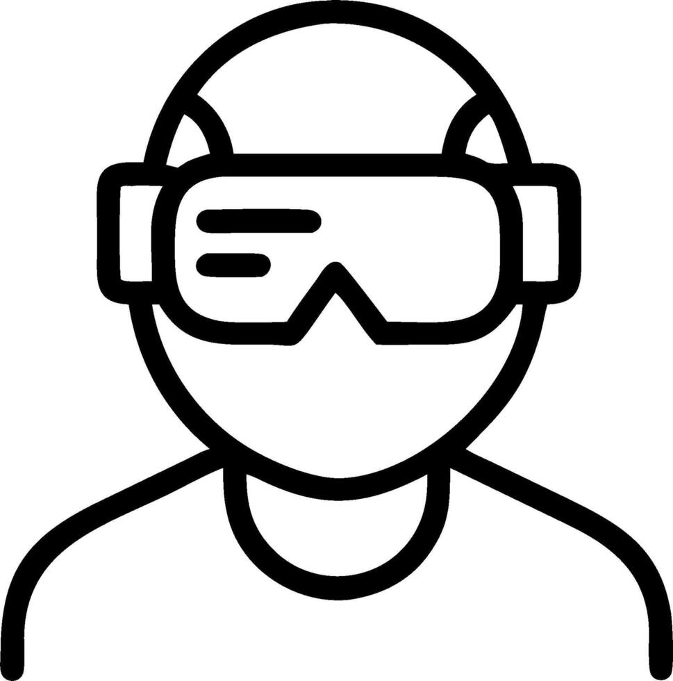 A man wearing a virtual reality headset vector