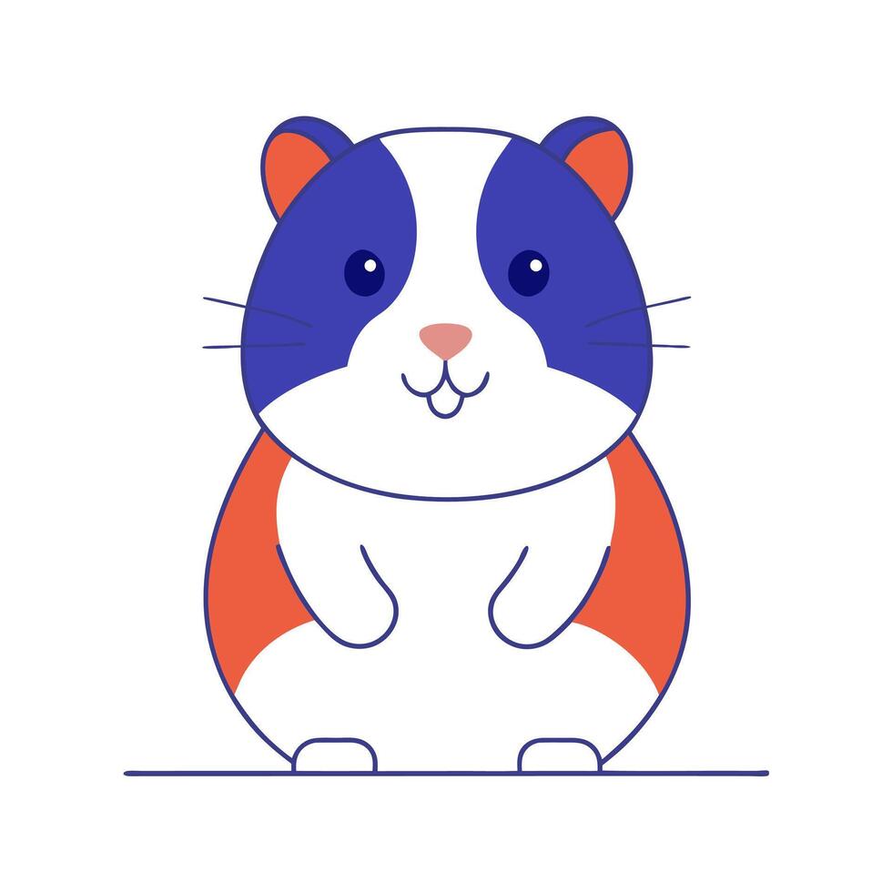 A cartoon hamster with blue and white stripes vector