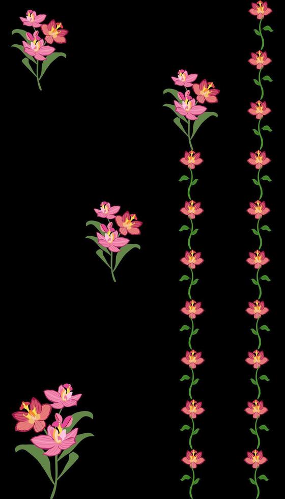 Floral embroidered patches for clothing design. Floral designs for textiles and fabrics. Vintage tribal illustrations in isolated pieces. vector