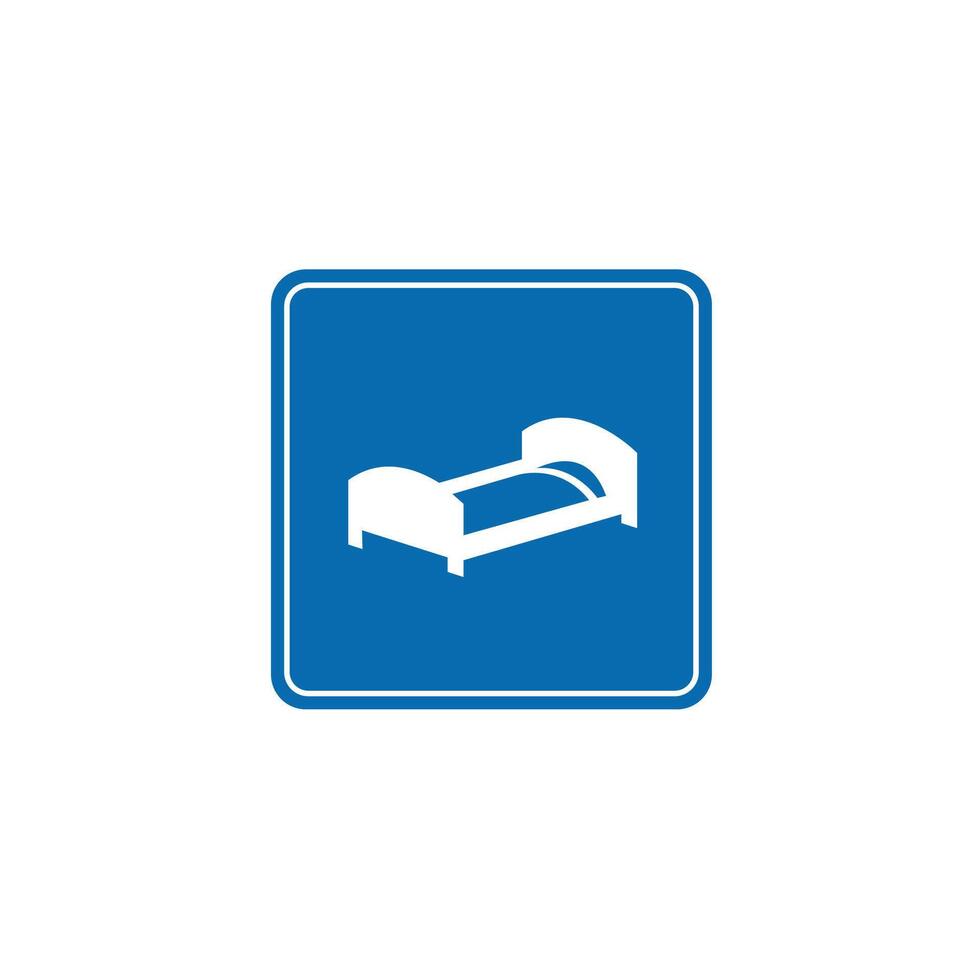 road sign icon, rest area symbol in blue checkered board. suitable for poster and web icon use vector