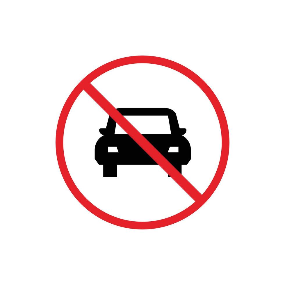 road sign icon, car no parking allowed. suitable for poster and web icon use vector