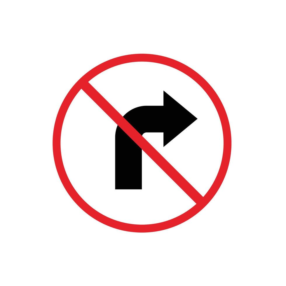 Road sign icon, No Turning. suitable for poster use and web icons vector