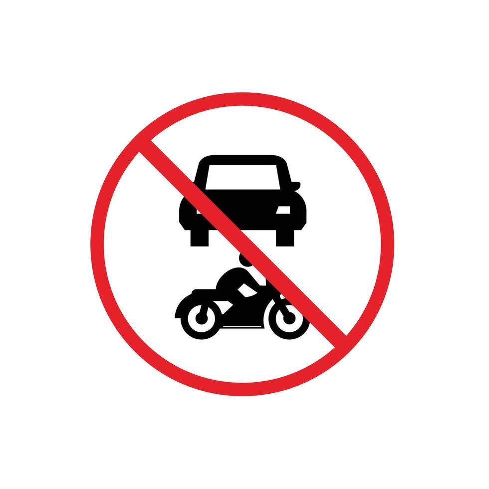 Road sign icon, No Motor Vehicle. suitable for poster use and web icons vector