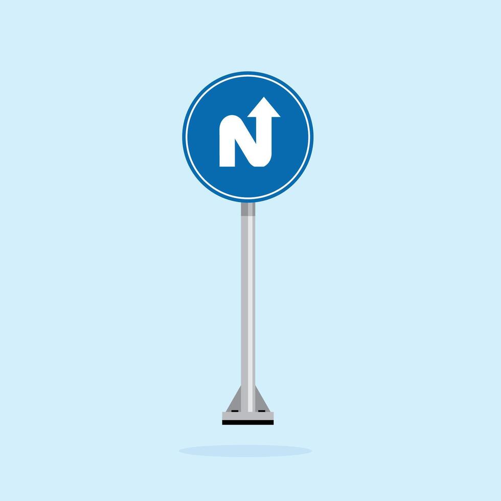 road sign icon, Sharp Bends road on blue round board. suitable for poster use and web icon vector