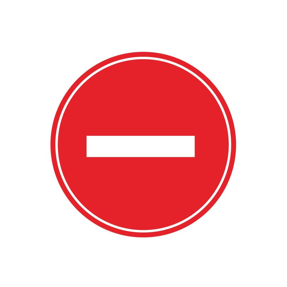 Road sign icon, No Entry. suitable for poster use and web icons vector