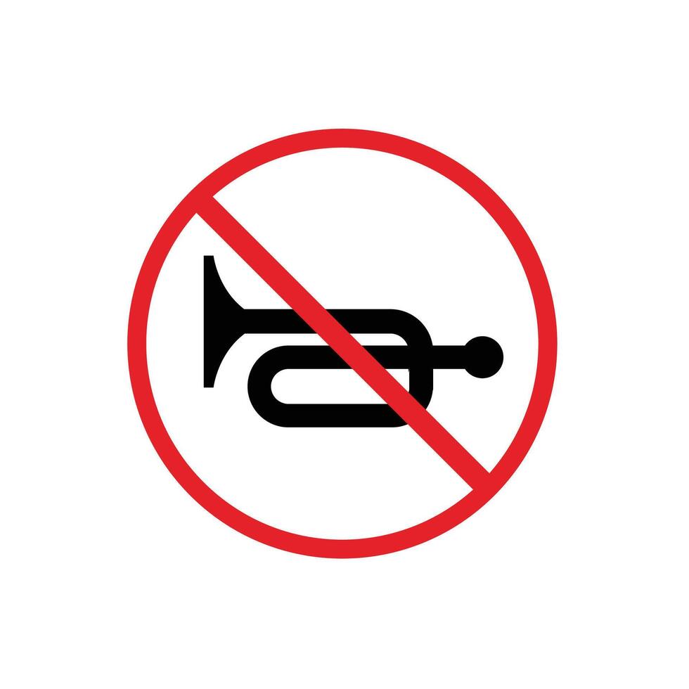 Road sign icon, Horns Prohibited suitable for poster use and web icons vector