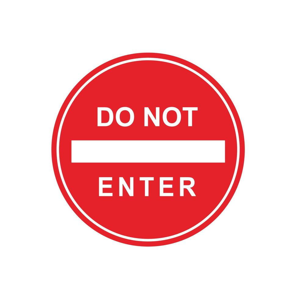 Road sign icon, No Enter. suitable for poster use and web icons vector