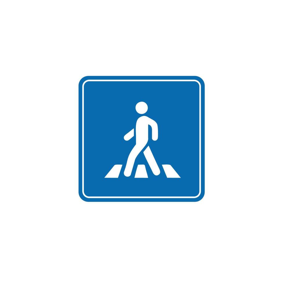 road sign icon, Pedestrian Crossing on blue checkered board. suitable for poster use and web icon vector