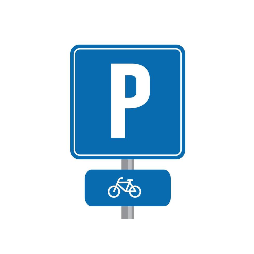 road sign icon, cyclist parking place. suitable for poster use and web icon vector