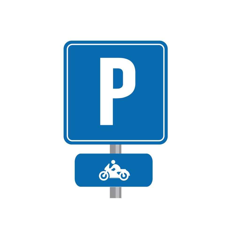 road sign icon, motorcycle parking place. suitable for poster use and web icon vector