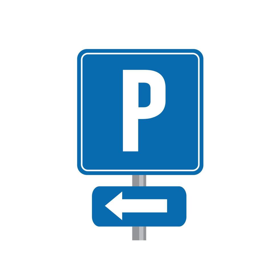 road sign icon, parking lot over there. suitable for poster use and web icon vector