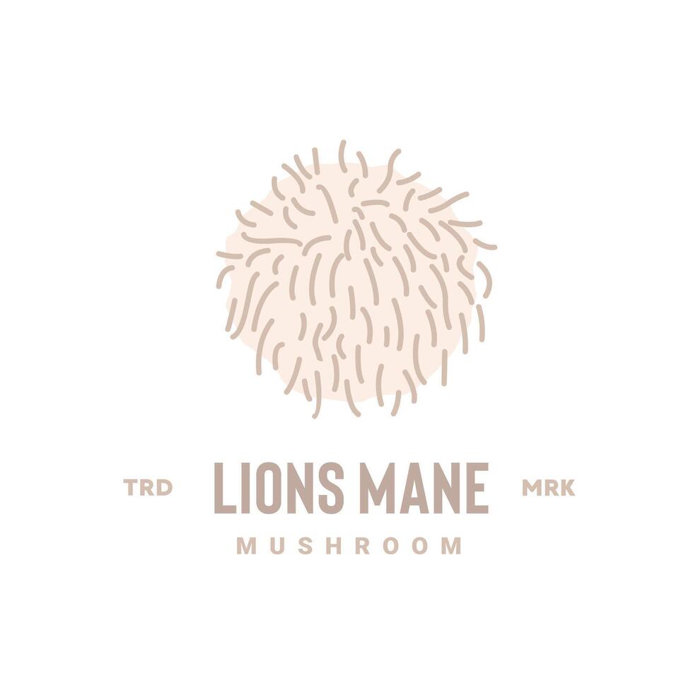 lions mane mushroom logo illustration is suitable for vegetable shops and gardens, both for posters and web icons. vector
