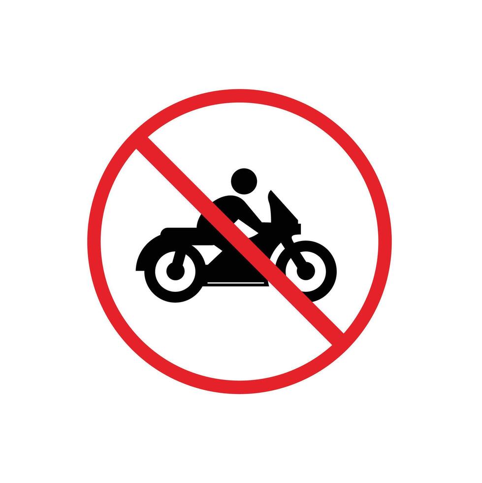 Road sign icon, No Motorbike Passing. suitable for poster use and web icons vector