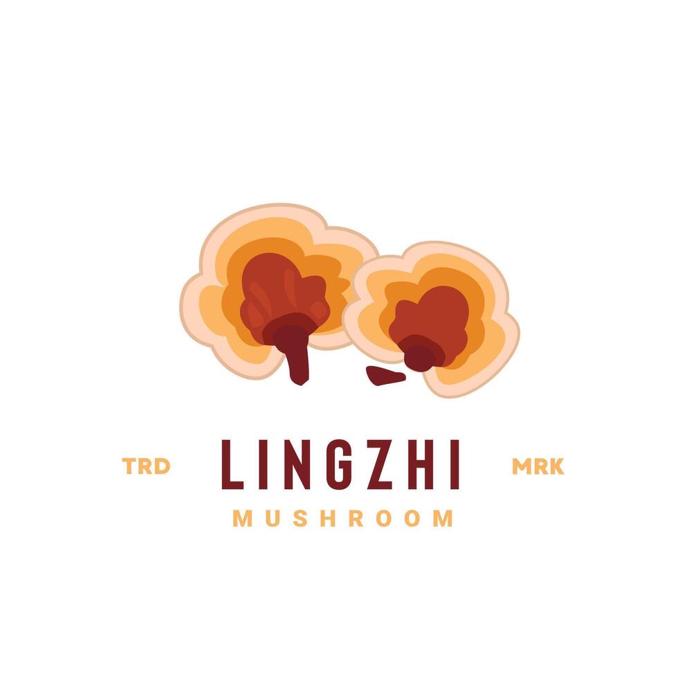 lingzhi mushroom logo illustration is suitable for vegetable shops and gardens, both for posters and web icons. vector