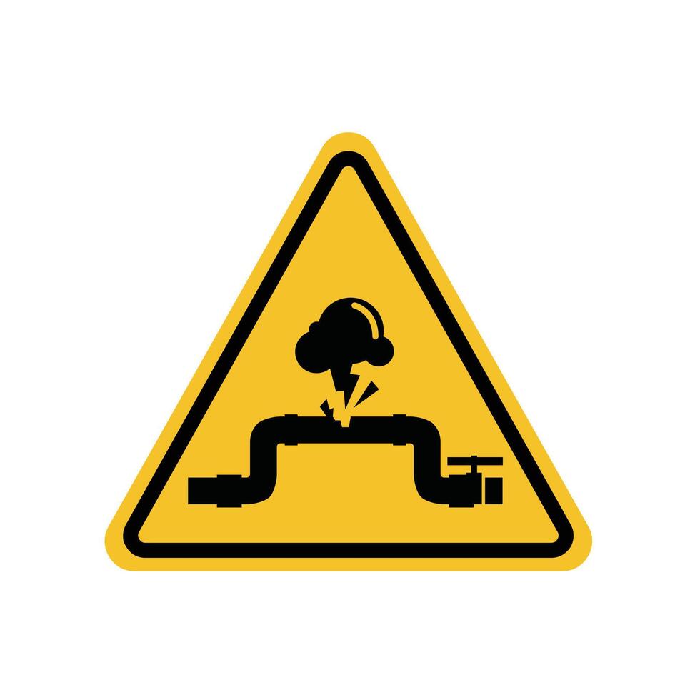 Warning high pressure on a yellow triangle board. Suitable for posters and web icons vector