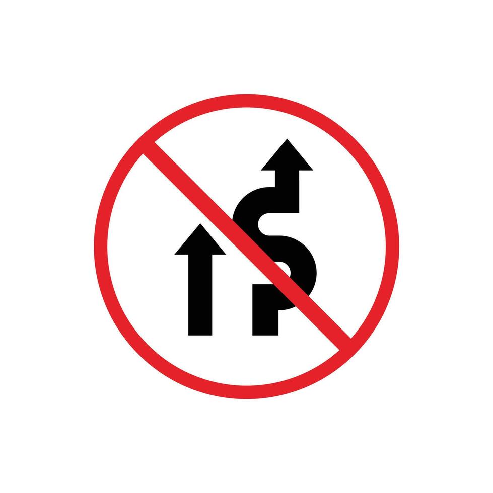 road sign icon, No Overtaking. suitable for poster use and web icon vector