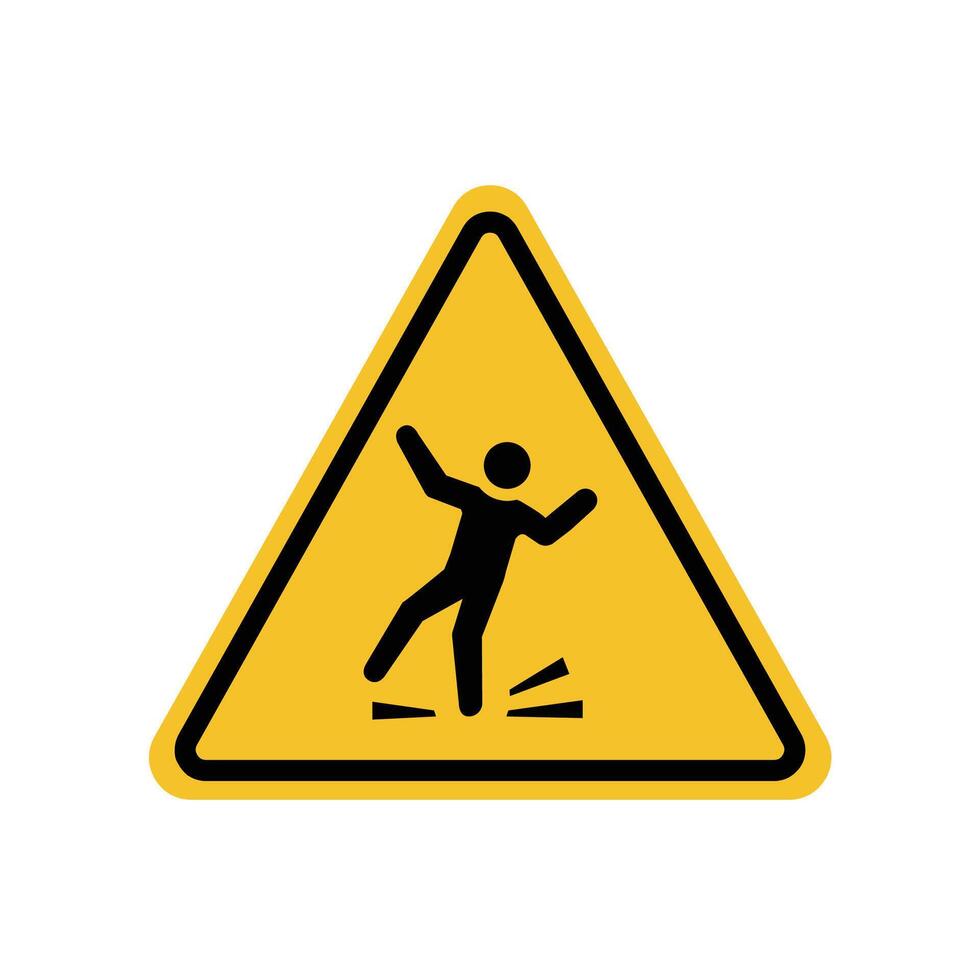 Slip warning on yellow triangle board. Suitable for posters and web icons vector