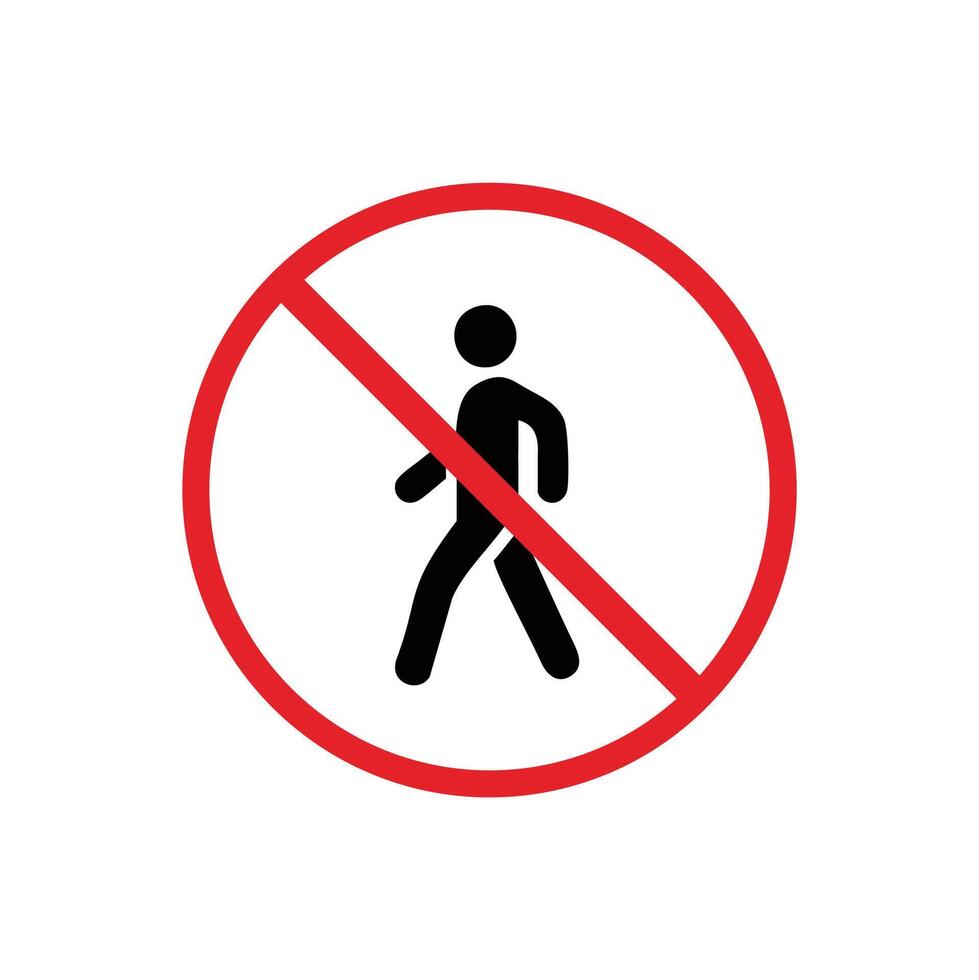 road sign icon, No Pedestrians. suitable for poster use and web icon vector