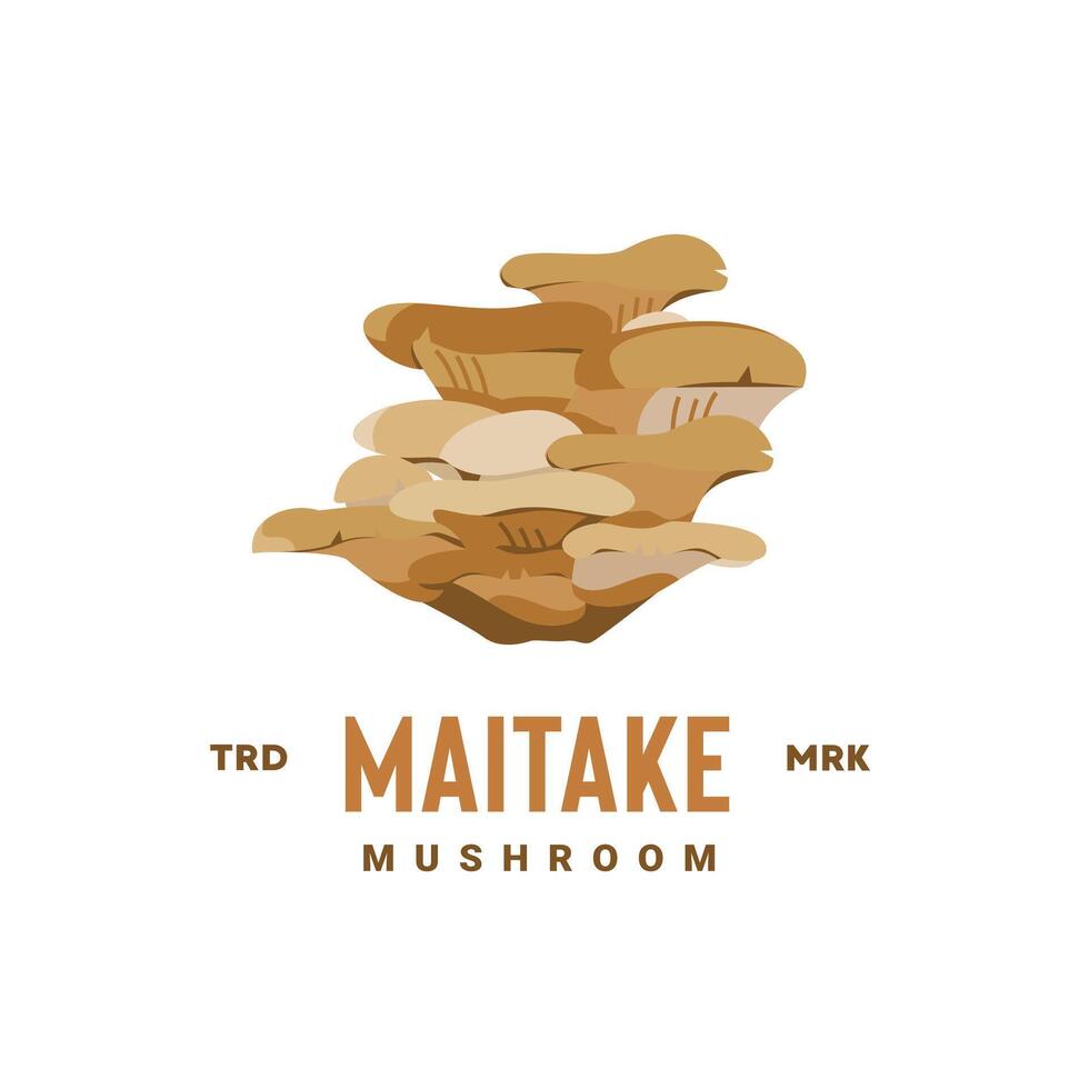 maitake mushroom logo illustration is suitable for vegetable shops and gardens, both for posters and web icons. vector