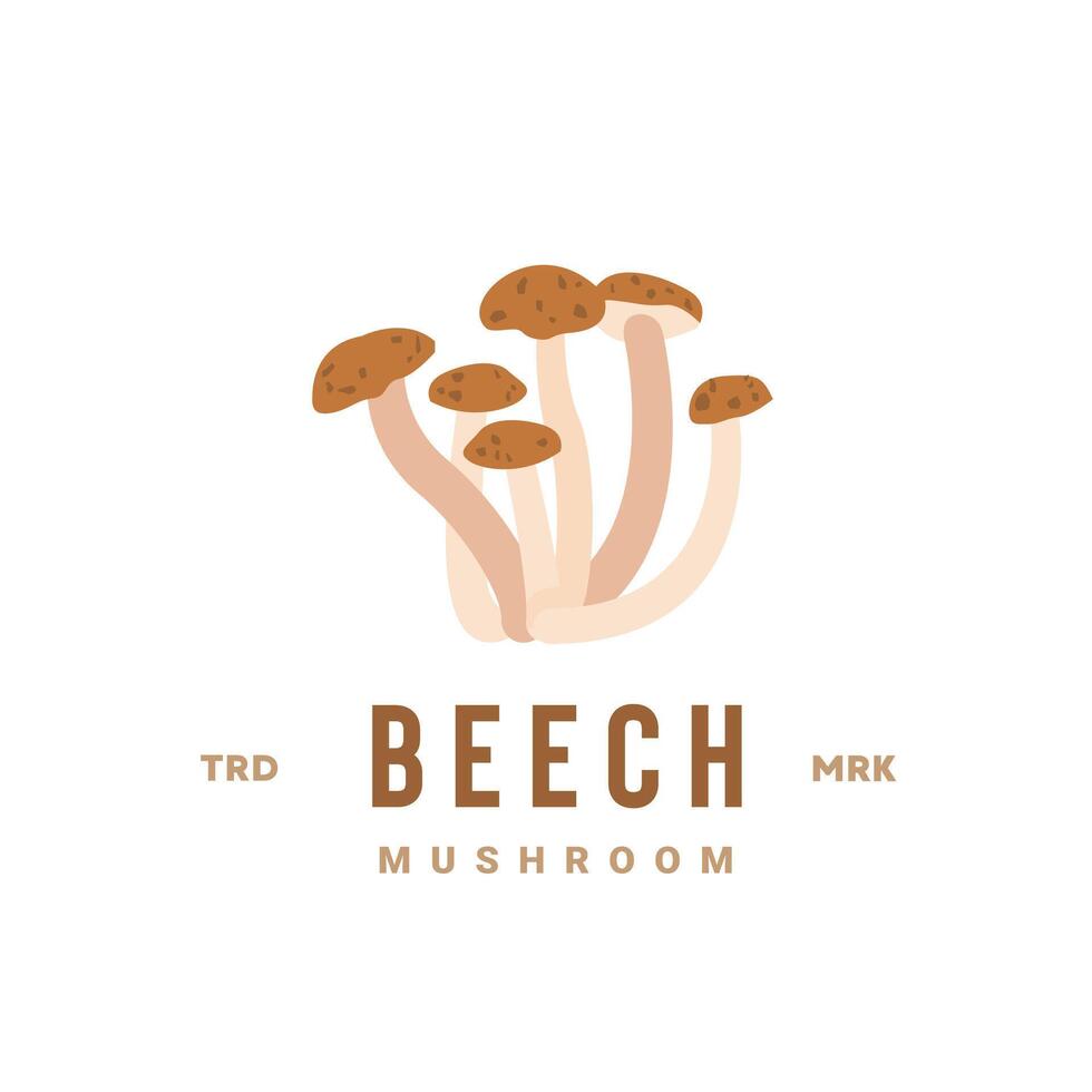 beech mushroom logo illustration is suitable for vegetable shops and gardens, both for posters and web icons. vector