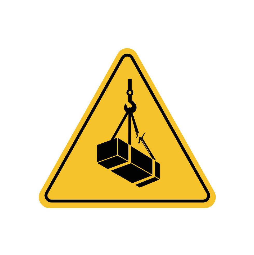 suspendedn warning load with yellow triangle board. Suitable for posters and web icons vector