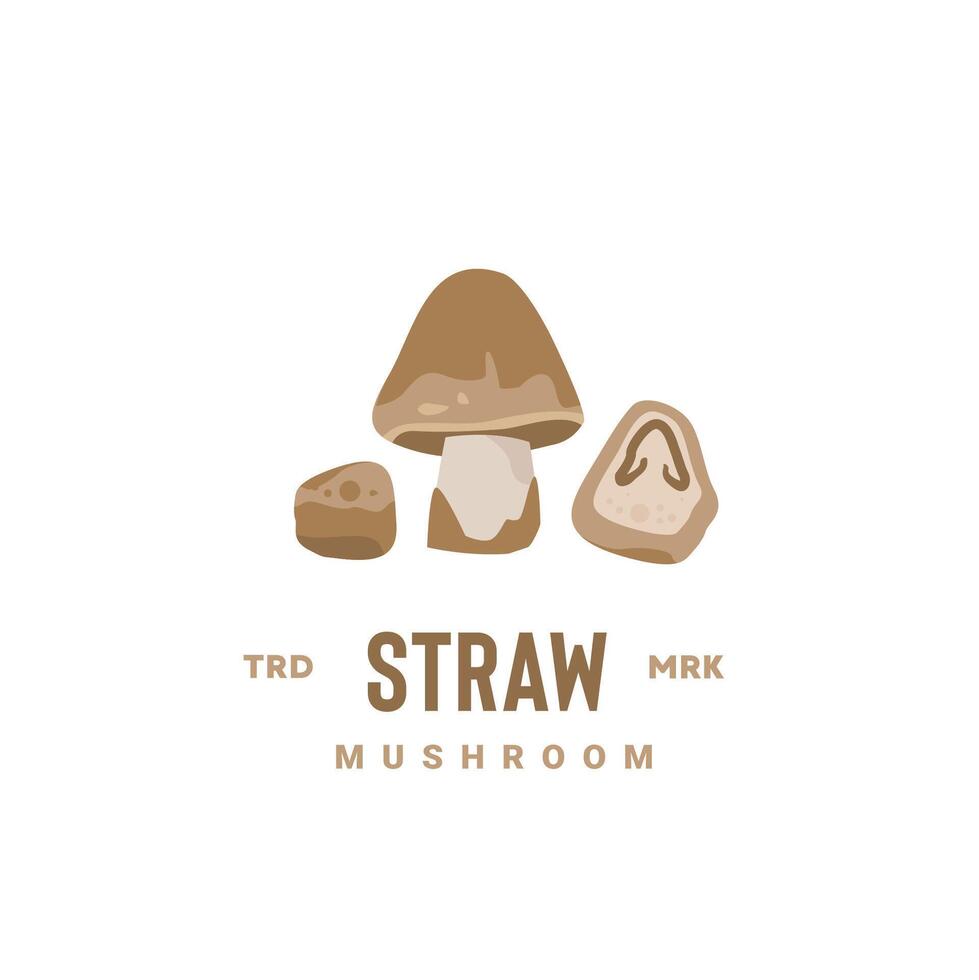 straw mushroom logo illustration is suitable for vegetable shops and gardens, both for posters and web icons vector