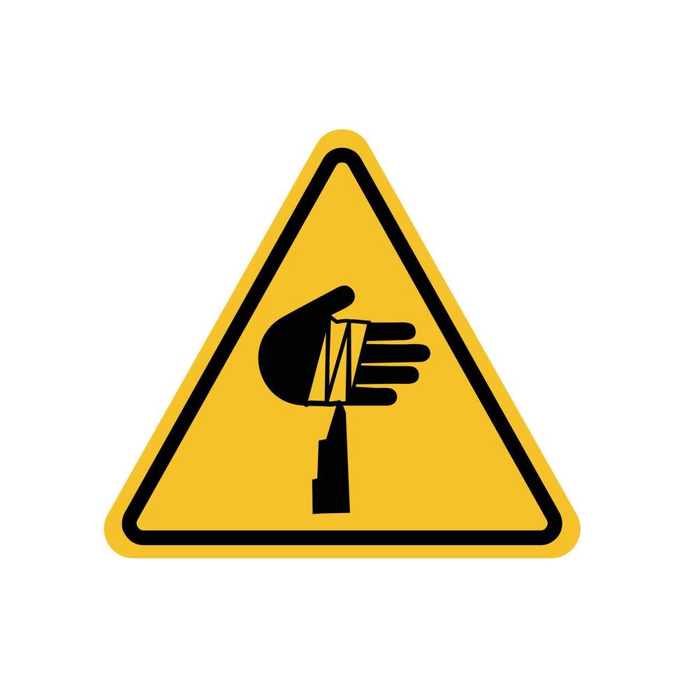 sharp element warning sign with yellow triangle board. Suitable for posters and web icons vector