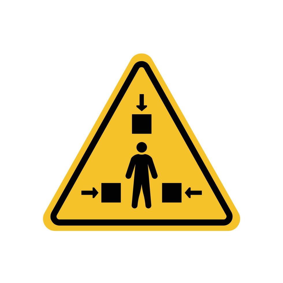 moving part warning sign on yellow triangle board. Suitable for posters and web icons vector