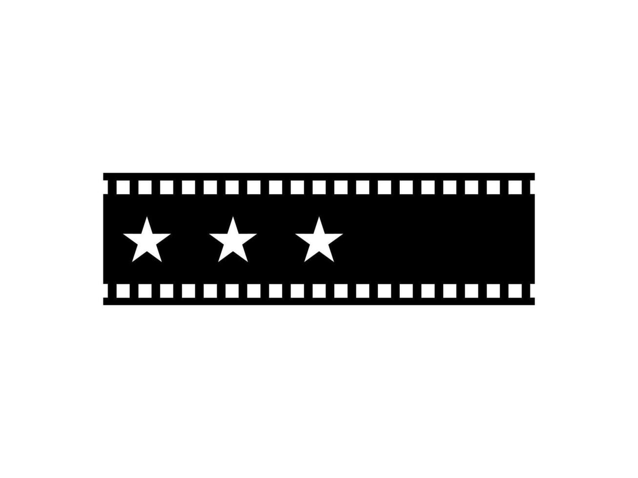 Visual of the Five -5- Star Sign in the Filmstrip Silhouette. Rating Icon Symbol for Film or Movie Review, Pictogram, Apps, Website or Graphic Design Element. Rating 3 Star vector